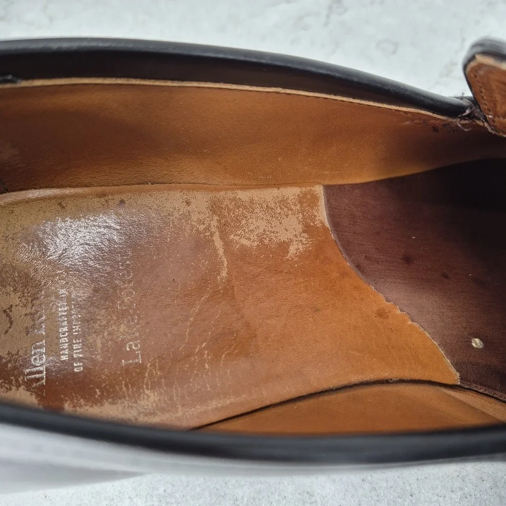 Allen Edmonds Lake Forest Loafers Shoes Black Leather‎ Hand Crafted in USA 12 D